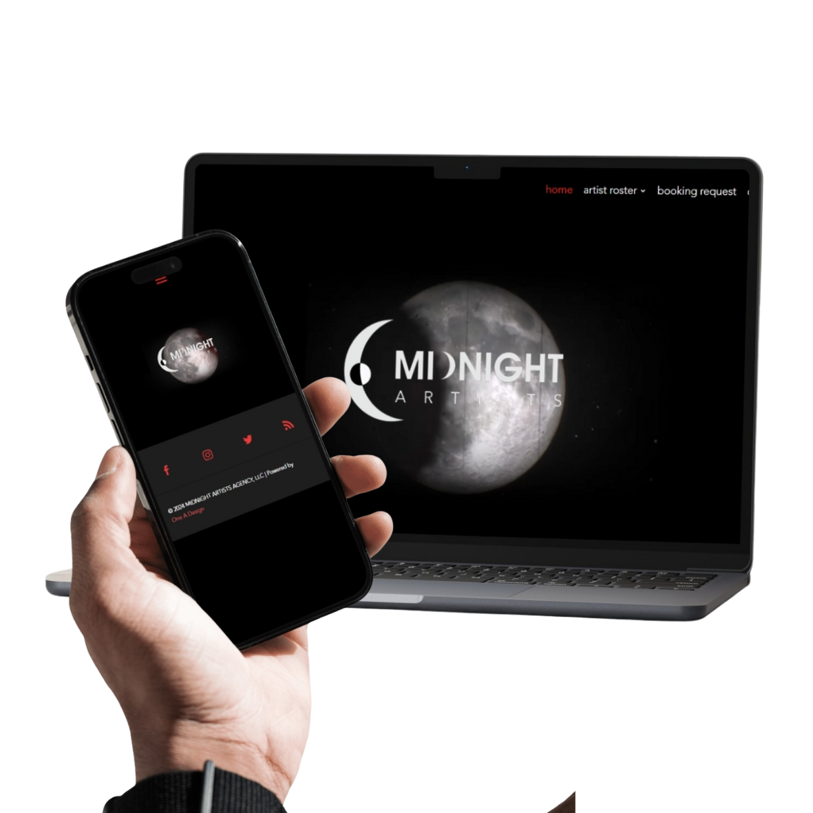 Midnight Artists Agency Project - Mockup